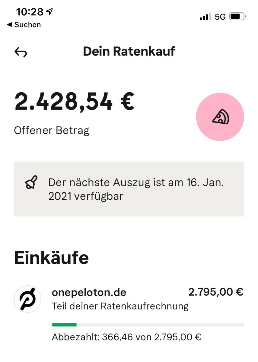 Alles zum Thema Klarna und Finanzierung des Bikes Peloton Bike